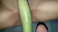Indian GF gets fucked with a big eggplant 8630